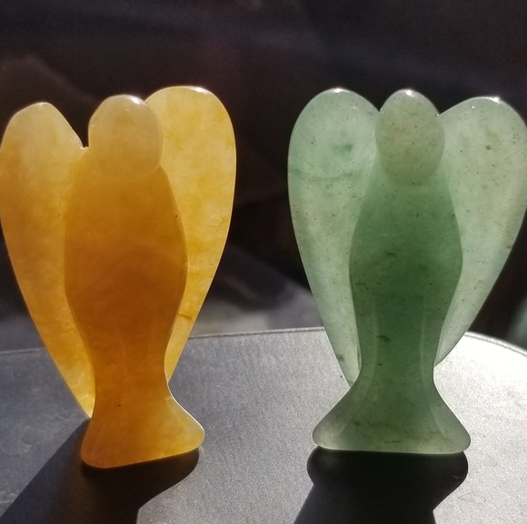Jade Palm Angels, Green and Yellow Jade, crystals - Picture 2 of 7